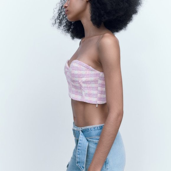 NWT - Zara Corsetry-Inspired Textured Top - Picture 2 of 5